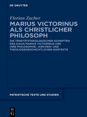 cover image of Marius Victorinus als christlicher Philosoph
